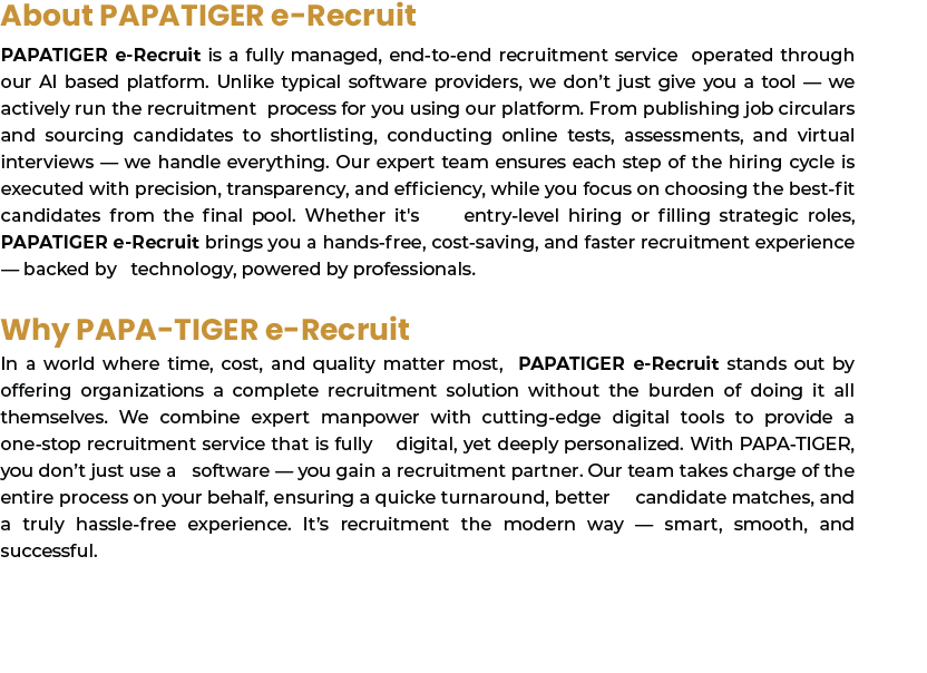 PAPATIGER e-Recruit